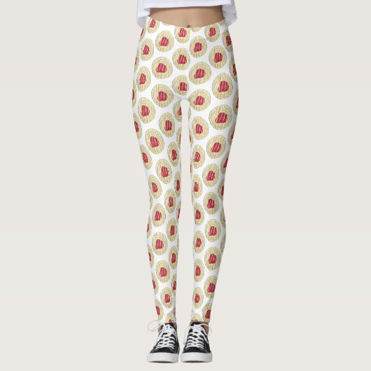 Red Cherry Danish Breakfast Pastry Food Pastries Leggings (Voorkant)
