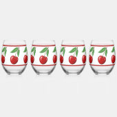 Red Cherry Design Wijnglas Zonder Voet (Voorkant)