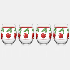 Red Cherry Design Wijnglas Zonder Voet