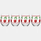 Red Cherry Design Wijnglas Zonder Voet (Achterkant)