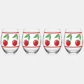 Red Cherry Design Wijnglas Zonder Voet (Links)