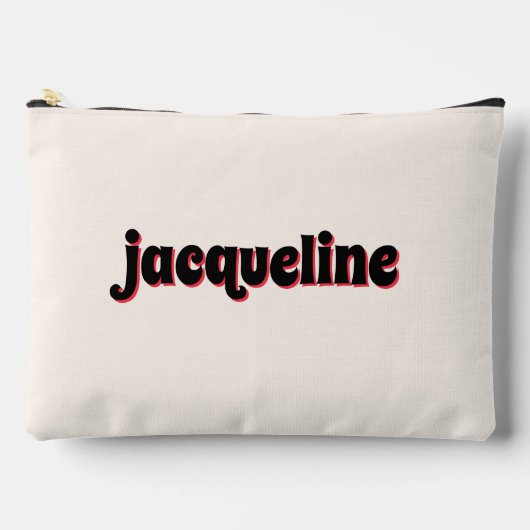 Red Cherry en Black Cabana Stripe Luxe Reizen Etui (Voorkant)