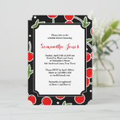 Red Cherry en Star Retro Afgesneden Vrijgezellenfe Kaart (Staand voorkant)