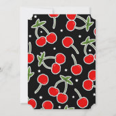 Red Cherry en Star Retro Afgesneden Vrijgezellenfe Kaart (Achterkant)