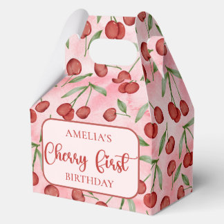 Red Cherry First Birthday Favoriete Boxen Bedankdoosjes