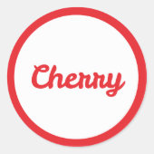RED Cherry Flavor Round Sticker (Voorkant)