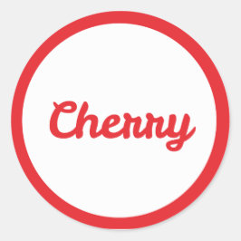 RED Cherry Flavor Round Sticker
