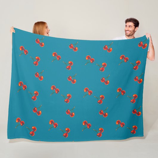 Red Cherry Fleece Deken (In situ)