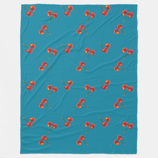 Red Cherry Fleece Deken (Voorkant)