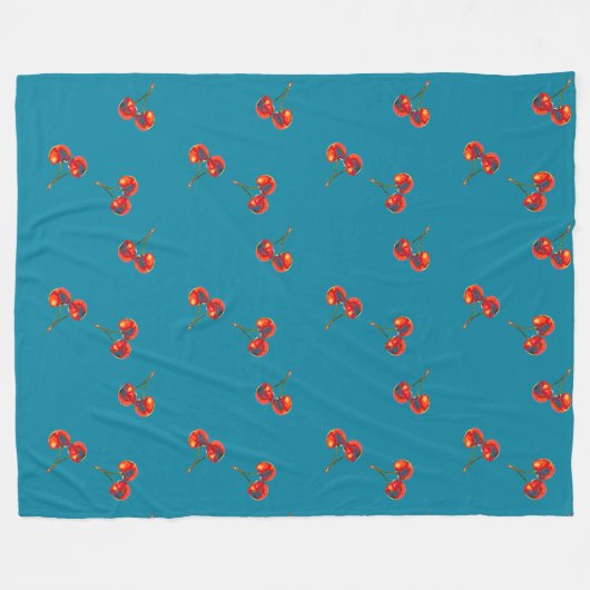 Red Cherry Fleece Deken (Voorkant (Horizontaal))