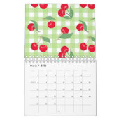 Red Cherry Fruit Green lekt pastel Lumberjack Kalender (Mar 2026)