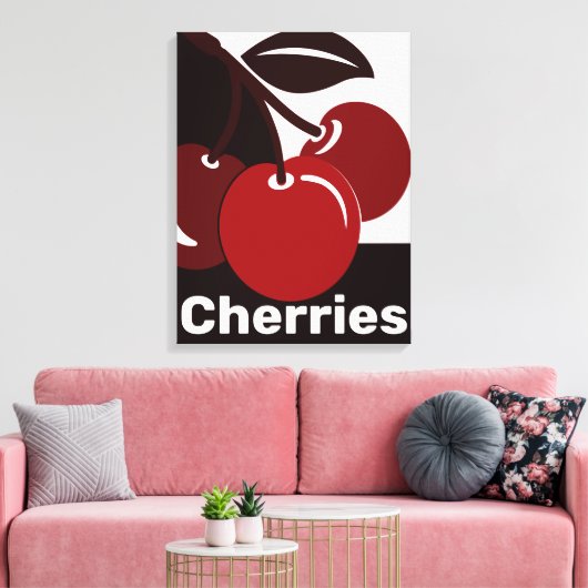 Red Cherry Fruit Kitchen Canvas Afdruk (Insitu (Woonkamer))