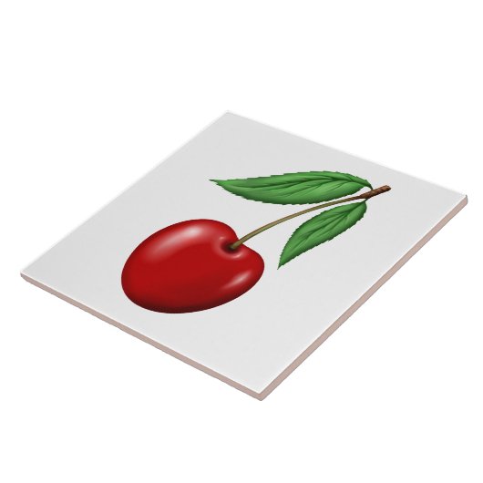 Red Cherry Fruit Tegeltje (Zijkant)