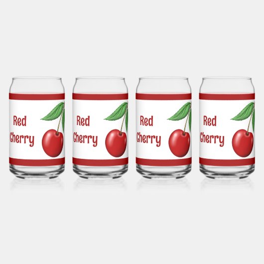 Red Cherry gepersonaliseerd Blikvorm Glas (Rechts)