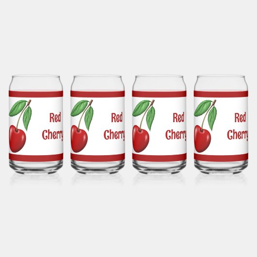 Red Cherry gepersonaliseerd Blikvorm Glas (Voorkant)