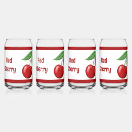 Red Cherry gepersonaliseerd Blikvorm Glas
