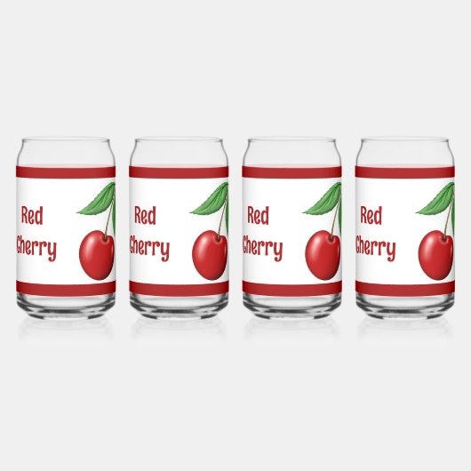 Red Cherry gepersonaliseerd Blikvorm Glas (Links)