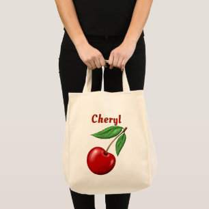 Red Cherry gepersonaliseerde kruidenier Tote Bag