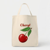 Red Cherry gepersonaliseerde kruidenier Tote Bag (Voorkant)