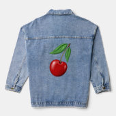 Red Cherry grafisch ontwerp Denim Jacket (Achterkant)