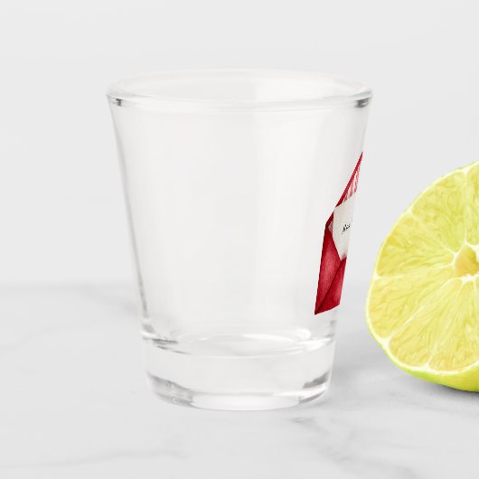 Red Cherry Heart Envelope Valentine's Day Shot Glas (Links)