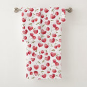 Red Cherry Hearts Bad Handdoek (Insitu)