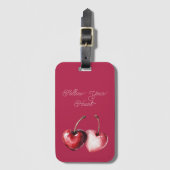 Red Cherry Hearts Bagagelabel (Voorkant (verticaal))