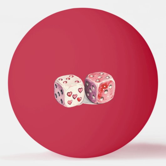 Red Cherry Hearts Pingpongbal (Achterkant)