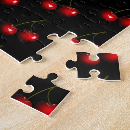 Red Cherry Jigzaag Puzzle - Zoet Legpuzzel (Zijkant)