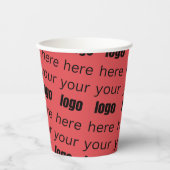 Red Cherry kerstfeestay Business Logo Papieren Bekers (Voorkant)