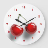Red Cherry Life als illustratie Decoratief Grote Klok (Voorkant)
