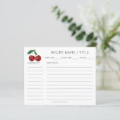 Red Cherry Modern Minimalist Recept Kaart (Staand voorkant)