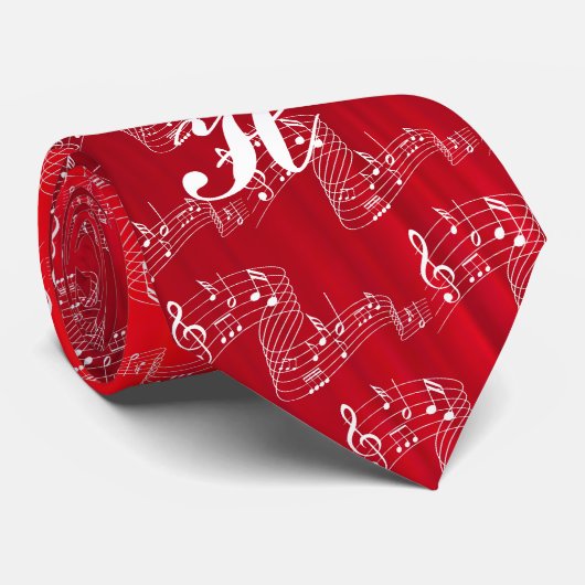 RED CHERRY MUTI-MUZIEKNOTEN STROPDAS (Opgerold)