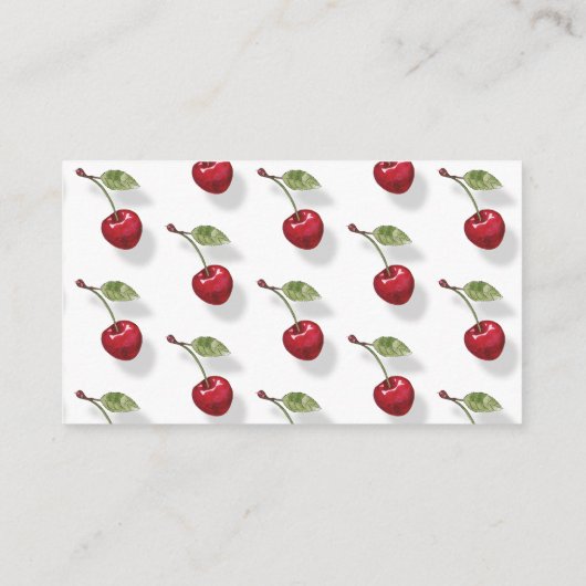 Red Cherry op top Baby shower Luier Raffle Ticket Informatiekaartje (Achterkant)