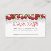 Red Cherry op top Baby shower Luier Raffle Ticket Informatiekaartje (Voorkant)