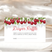 Red Cherry op top Baby shower Luier Raffle Ticket Informatiekaartje