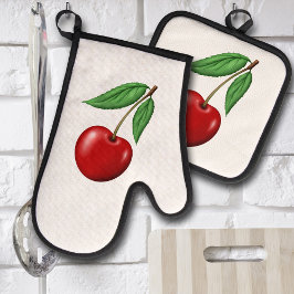 Red Cherry Ovenwant & Pannenlap Set