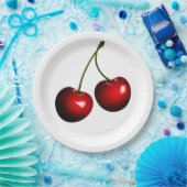 Red Cherry Party Paper Borden -  Papieren Bordje (Feest)