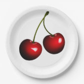 Red Cherry Party Paper Borden -  Papieren Bordje (Voorkant)