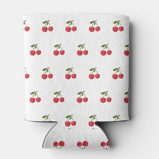 Red Cherry Pattern Fresh Fruit Modern Party Blikjeskoeler (Achterkant)