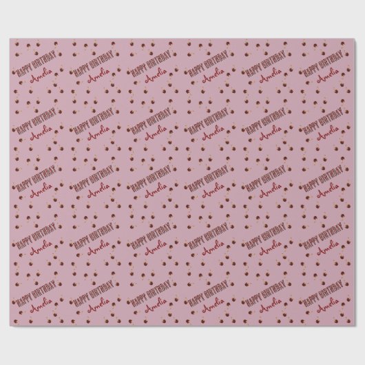 Red Cherry Personalized Party Cadeaupapier (Vlak)