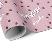 Red Cherry Personalized Party Cadeaupapier (Rol Hoek)