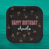 Red Cherry Personalized Party Papieren Bordje
