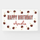 Red Cherry Personalized Party Spandoek (Horizontaal)