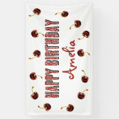 Red Cherry Personalized Party Spandoek (Verticaal)
