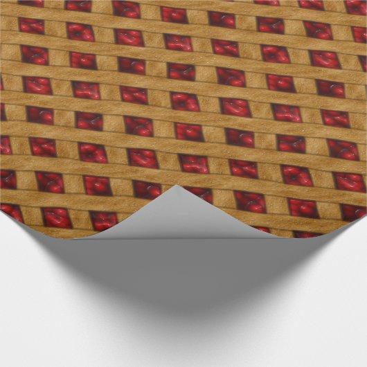 Red Cherry Pie Pattern voor Bakers Cadeaupapier (Hoek)