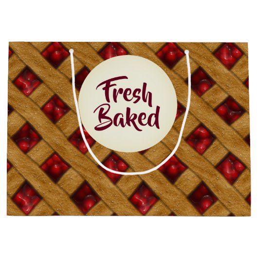 Red Cherry Pie Pattern voor Bakers Groot Cadeauzakje (Voorkant)
