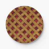 Red Cherry Pie Pattern voor Bakers Papieren Bordje (Voorkant)
