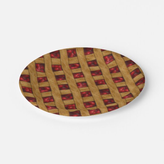 Red Cherry Pie Pattern voor Bakers Papieren Bordje (Gekanteld)