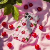 Red Cherry Pink Gingham Plaid Pattern Telefoonhoes iPhone Hoesje